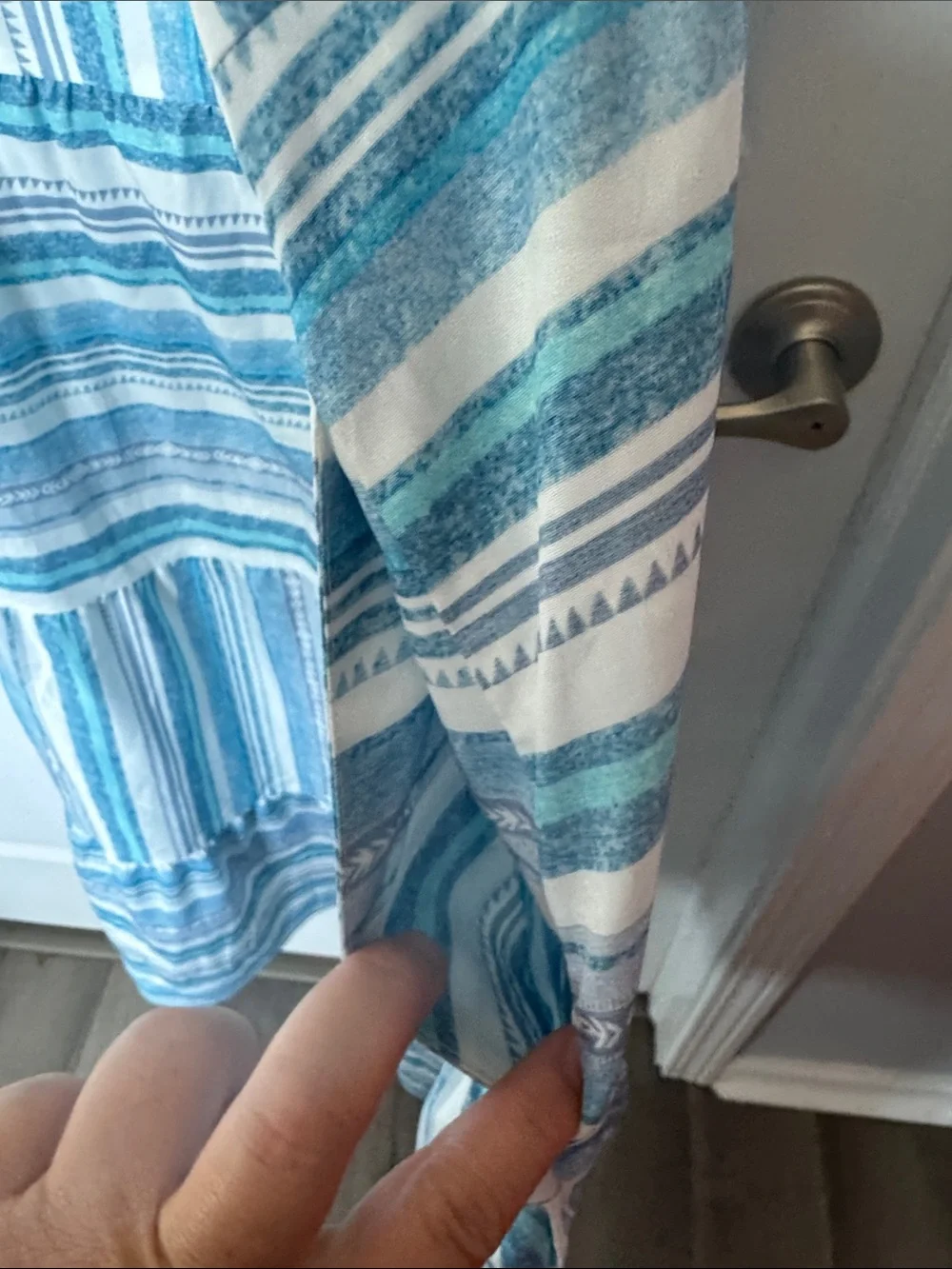 BloomChic Blue & White Striped Button-Front Dress - Picture 5 of 6